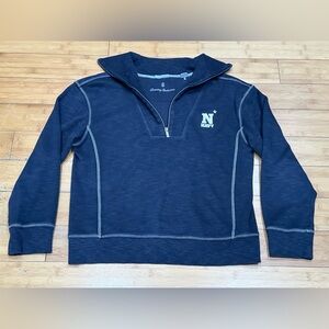 Tommy Bahama Collegiate Tobago Bay Half Zip Sweater Naval Academy Women’s L Blue